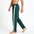 thumbnail image 5 of CLOISE Pants for Men with Pockets Drawstring Mid Waist Straight Leg Long Pants Elastic Waist Color Block Baggy Travel Vacation Outfits Green XS, 5 of 6