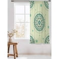 thumbnail image 3 of Sheer Curtains 63 Inch Length, Green Floral Semi Sheer Curtains Light Filtering Window Treatment, round Floral Ethnic Abstract Patterned Privacy Voile Drapes for Living Room Bedroom 52x63 Inch, 3 of 7
