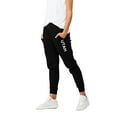 thumbnail image 3 of Daxton Adult Unisex Basic Black Jogger Sweatpants USA Cities States White Letters - Utah, M, 3 of 5