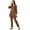 Brown, variant on Exclusive, Cotton Slub Co-ord Set, Long Sleeve Kurta With High-Low Hem and Elastic Waist Pants
