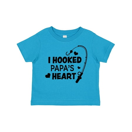 

Inktastic I Hooked Papa s Heart with Fishing Rod Gift Toddler Boy or Toddler Girl T-Shirt