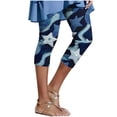 thumbnail image 3 of TaTaai Summer 3/4 Length Leggings for Women Faux Denim Print High Waist Tight Yoga Pants Breathable Casual Workout Trousers for Gym Daily Gift, 3 of 7