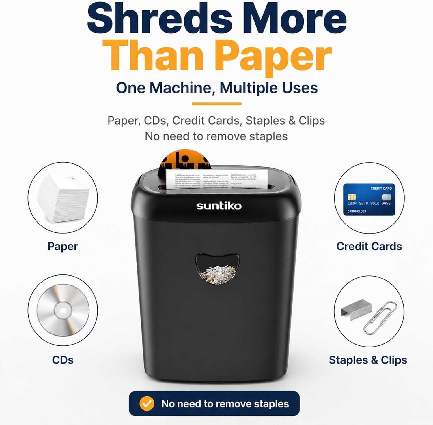 14 Sheet Cross Cut Paper Shredder for Home Office Use with P-4 High Security and 6.6 Gallon Bin for Credit Cards CDs or ETL Certified Black
