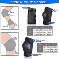 thumbnail image 3 of Skate Pads for Kids Teen Adults, Rollerskating Protective Gear Sets, Elbow Pads Knee Pads with Wrist Guards for Skateboarding Skating Cycling Rollerblading Scooter, Black L, 3 of 5