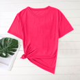 thumbnail image 5 of ADSSDQ Womens Short Sleeve Tops Summer T Shirts Round Neck Causal Fashion Basic Tee Loose Fit Blouses Watermelon Red S, 5 of 7