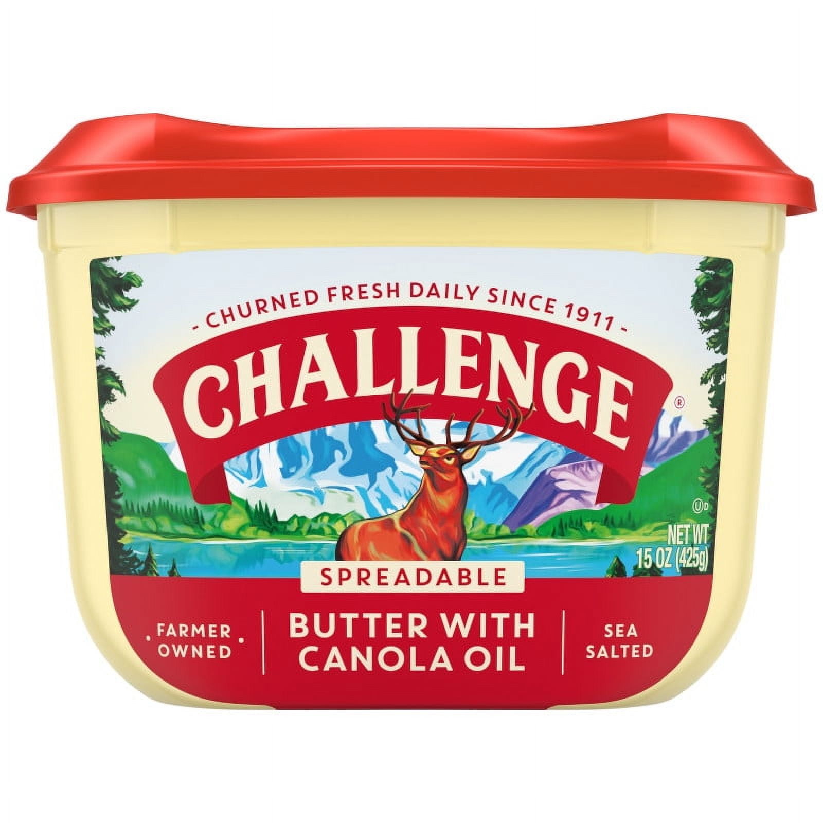 Challenge Butter, Sea Salted, Spreadable Butter with Canola Oil 15 oz Tub