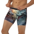 thumbnail image 3 of Picia White And Red Storm Dragon Pattern Men's Athletic Long Leg Briefs , Performance Stretch Underwear，Moisture-Wicking, 3 of 7