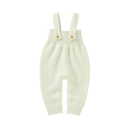 

Newborn Baby Girls Boys Winter Knit Romper Casual Sleeveless Solid Color Jumpsuit Loose Comfy Ribbed Sweater Overalls Baby Jumpsuit Outfits 0-24M