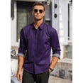 thumbnail image 3 of COOFANDY Mens Shirt Slim Fit Dress Wrinkle Free Business Plaid Button Down Collar, 3 of 6