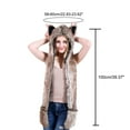 thumbnail image 3 of Herrnalise Male Female Faux Animal Hood Cap Mittens Ears Cartoon Hat Gloves Scarf Pocket, 3 of 8