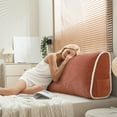 thumbnail image 3 of Headboard Pillow Velvet Backrest Cushion for Bed with Removable Cover Reading Support Pillow Bedside Bolster for Daybed Bunk Bed Dorm Bed Decor, 3 of 5
