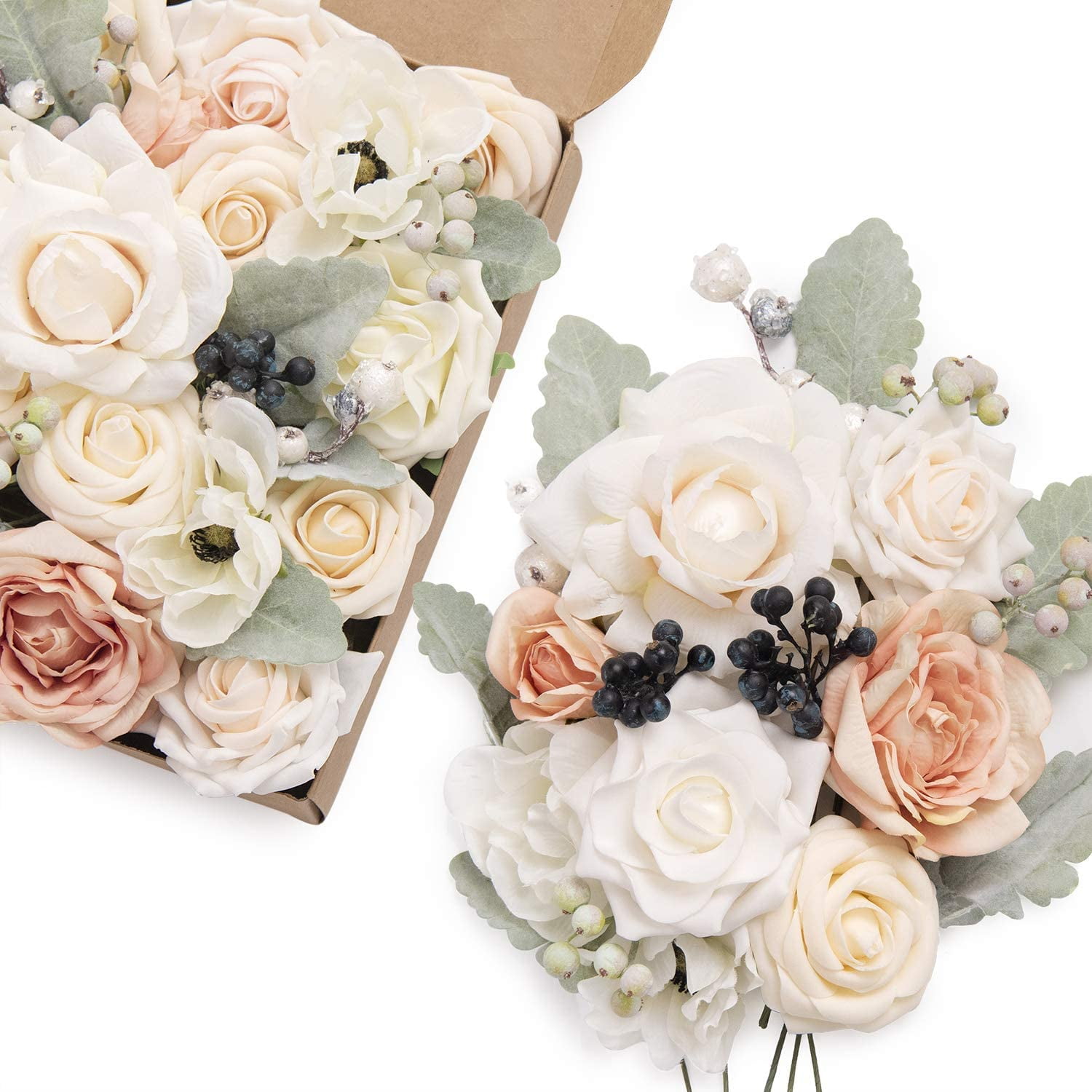 Ling S Moment Artificial Flowers Serene Iovry Combo Box Set For Diy Wedding Bouquets Centerpieces Flower Arrangements Home Decorations Walmart Com Walmart Com