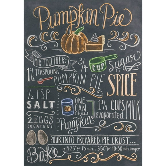 RSVP Pumpkin Pie Recipe on Chalkboard Thanksgiving Card