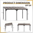 thumbnail image 7 of Devoko 10*14 ft Patio Wall-Mount Wall-Free Lean-to Hardtop Pergola Gazebo with Metal Frame and Lean-to Polycarbonate Roof for Backyard and Garden, 7 of 7