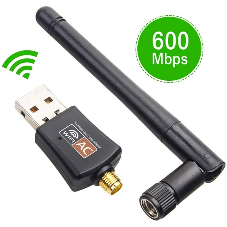 Hick forsøg luft USB WiFi Adapter, Wireless WiFi Dongle 1200Mbps Dual Band 2.4G/5G ，USB 3.0  WiFi Stick with 5dBi Antenna for PC/Desktop/Laptop/Tablet, Support Win 10/ 8.1/8/7/XP/Vista OS 10 - Walmart.com