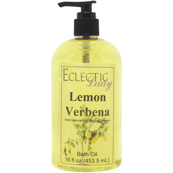 Lemon Verbena Bath Oil - Scented Body Oil - Relaxing & Moisturizing Bathing Oil - Fragrance Body Oil For Dry & Rough Sensitive Skin - 16 oz