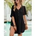 thumbnail image 4 of Bsubseach Cover Up for Swimwear Women Short Sleeve Casual Dress Swim Coverup Beachwear, 4 of 7