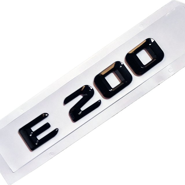 ZWEIP Car Rear Tail Emblem Number Letters Car Sticker For Mercedes Benz E200 E 200 Chrome Silver/ Matte Black