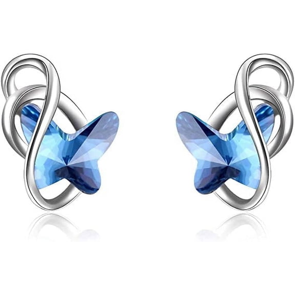 AOBOCO Christmas Gifts Butterfly Earrings 925 Sterling Silver Butterfly Earrings Jewelry Gifts for Women