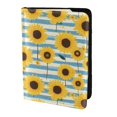 thumbnail image 2 of Pofeuu Blue White Striped Sunflower A Print Travel Document Organizer Passport Holder Men Women for Family (6.5 in x 4.5 in),Wallet Holder Credit Card Clutch Bag Case, 2 of 5