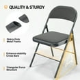 thumbnail image 3 of Ktaxon 4 Pack Folding Chairs Foldable Event Chairs with Metal Frame and Soft Fabric Cushion and Back Wedding Party Gray and Black, 3 of 10