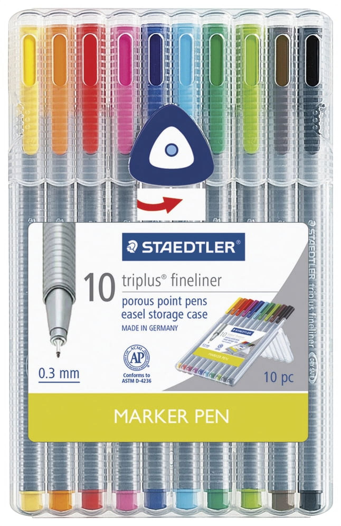STAEDTLER Triplus Fineliner Pens, Assorted Colors, 60 Set, 0.3mm