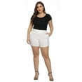 thumbnail image 4 of HDE Chino Shorts for Women, Elastic High Waisted Casual Shorts, White XXL, 4 of 6