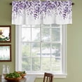 thumbnail image 3 of Purple Leaves Curtain Valances for Windows, Kitchen Valance Window Treatments Panel 2 Pack, Summer Botanical Rod Pocket Short Curtains for Bathroom Bedroom 42 x 18 Inch, 3 of 8