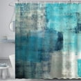 thumbnail image 5 of Teal Abstract Shower Curtain Turquoise and Grey Teal Abstract Art Painting Shower Curtain Bathroom Bathtub Curtain 72x72 Inch with 12 plastic hooks, 5 of 5