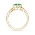 thumbnail image 2 of ANGARA Natural Classic Round 1.2 ct Emerald Solitaire Bypass Engagement Ring in 14K Yellow Gold for Women (Size-7mm) | May Birthstone, Anniversary, Jewelry Gift for Women | Natural Emerald Ring, 2 of 10