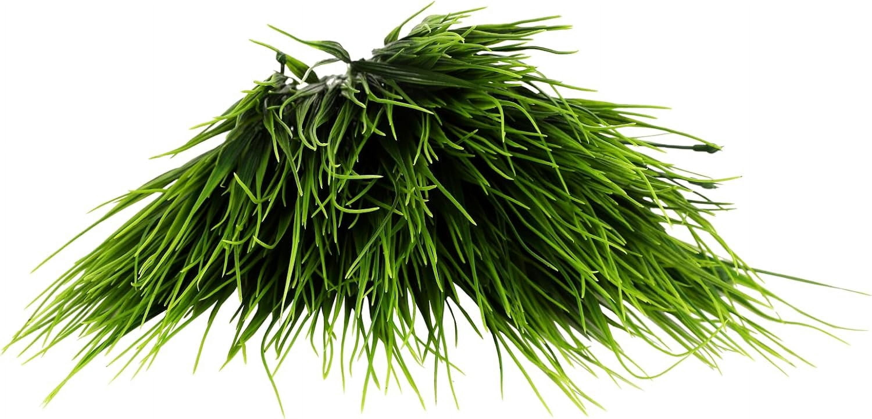 10 Bundles Artificial Grass Outdoor UV Resistant Fake Grass Colorless Faux Plastic Plants Garden Porch Window Frame Decoration