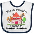 thumbnail image 3 of Inktastic Book My Reservation I'm Going to Grandma and Grandpa's Boys or Girls Baby Bib, 3 of 4