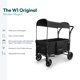 thumbnail image 3 of WONDERFOLD W1 Original Stroller Wagon (2 Seater) - Collapsible Wagon Stroller with Seats with 5-Point Harnesses, Adjustable Push Handle, and Sun Canopy, Jet Black, 3 of 5