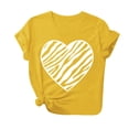 thumbnail image 2 of Meichang T-Shirts de la Saint-Valentin pour Femmes avec Imprimé Cœur, Manches Courtes, Coupe Ample, Col Rond, Hauts de Printemps Décontractés, T-Shirts de Vacances, 2 of 3