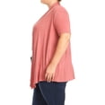 thumbnail image 3 of Women's Plus Size Short Sleeves Draped Open Front Solid Cardigan, 3 of 5