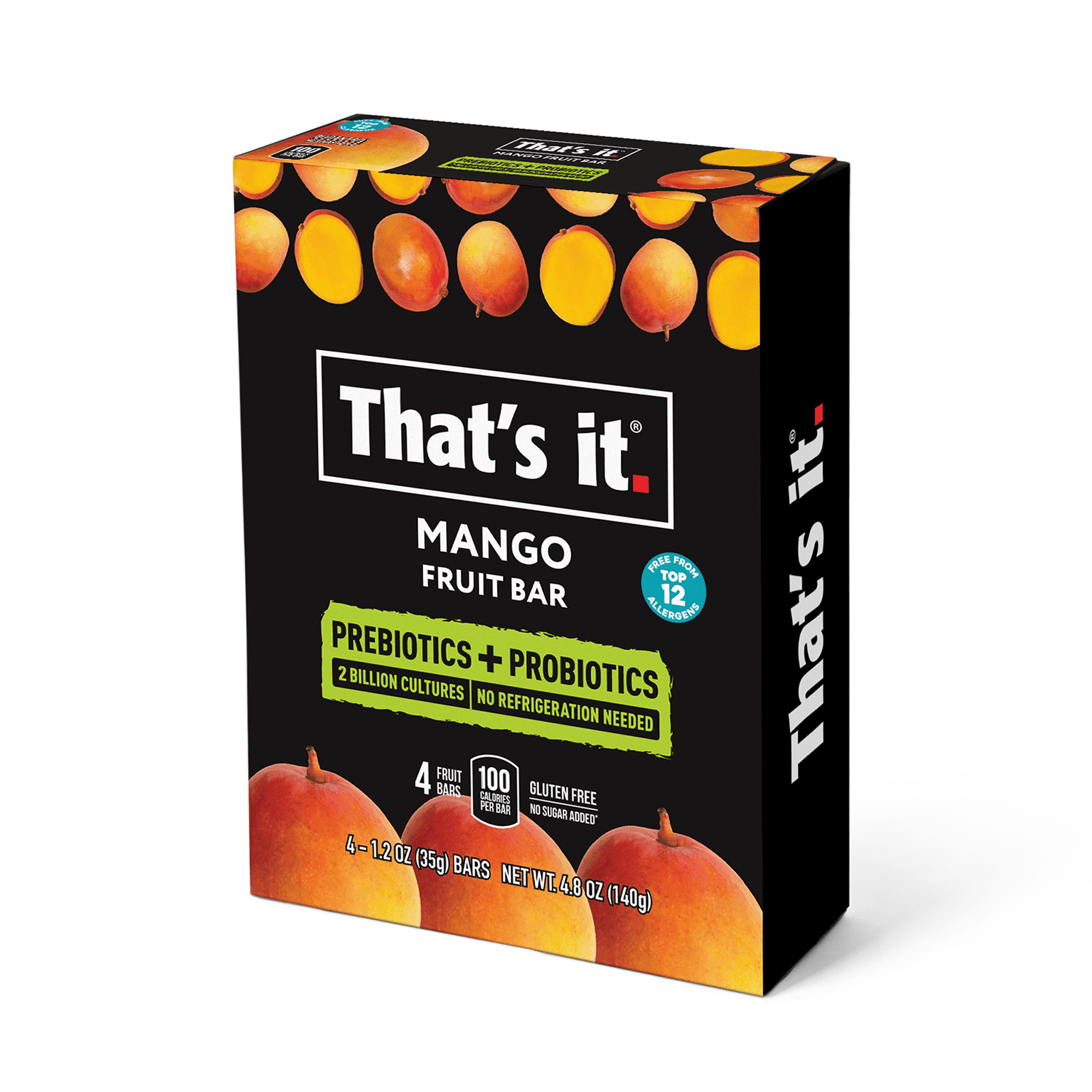 That's It Prebiotic & Probiotic Mango Fruit Bars, 1.2 oz, 4 Count