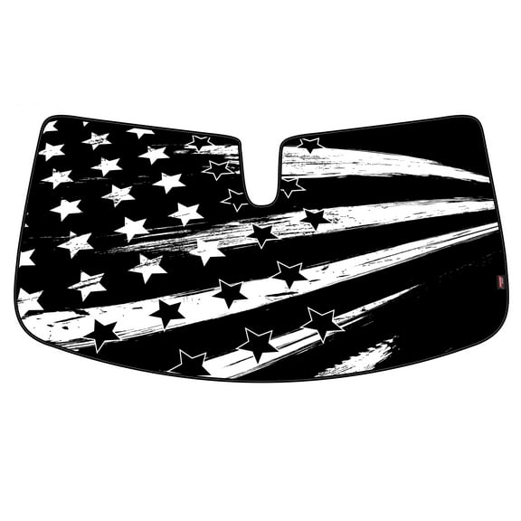 Genuine Dickies Black-White Americana Accordion Truck Sunshade, 41435WDI