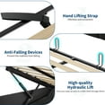 thumbnail image 6 of King Bed with LED Lights and Lift-Up Storage, Velvet Upholstered Platform Frame Features Power Outlets & Hydraulic Base, No Box Spring, Black, 6 of 10