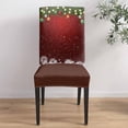 thumbnail image 5 of Chair Covers for Dining Room Set of 4,Winter Christmas Snowflake Stretch Seat Protector Removable Washable Chairs Slipcovers for Kitchen Banquet Wedding Hotel,Pine Branch Ball, 5 of 6