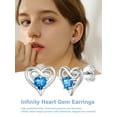 thumbnail image 5 of U7 Infinity Stud Earrings with Heart Birthstone December Turquoise Earrings for Women Sterling Silver Eternity Love Infinity Jewelry Birthday Mother's Day Gift for Mom Daughter, 5 of 9
