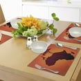 thumbnail image 4 of Ambesonne African Place Mats Set of 4, Savannah Map with Continent, Standard Size, Orange and Brown, 4 of 6