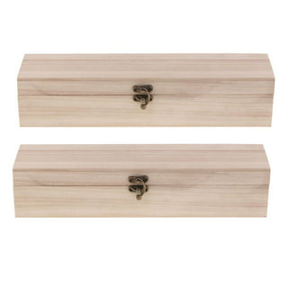 2pcs Paintable Wood Tray Unfinished Wood Jewelry Tray Wooden Sundries Box