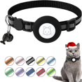 thumbnail image 1 of Adjustable Airtag Pet Cat Collars Gps Reflective Collar With Airtag Holder Breakaway Safety Buckle And Bell & Fishbone Pendant, 1 of 5