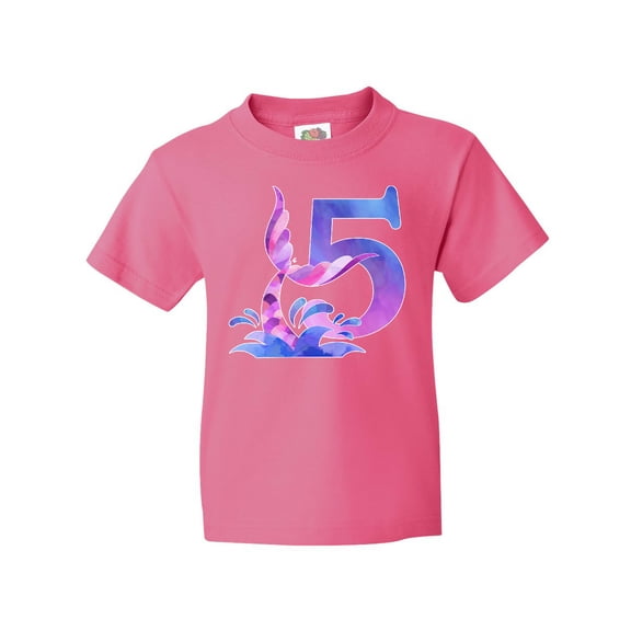Inktastic 5th Birthday Mermaid Tail Youth T-Shirt