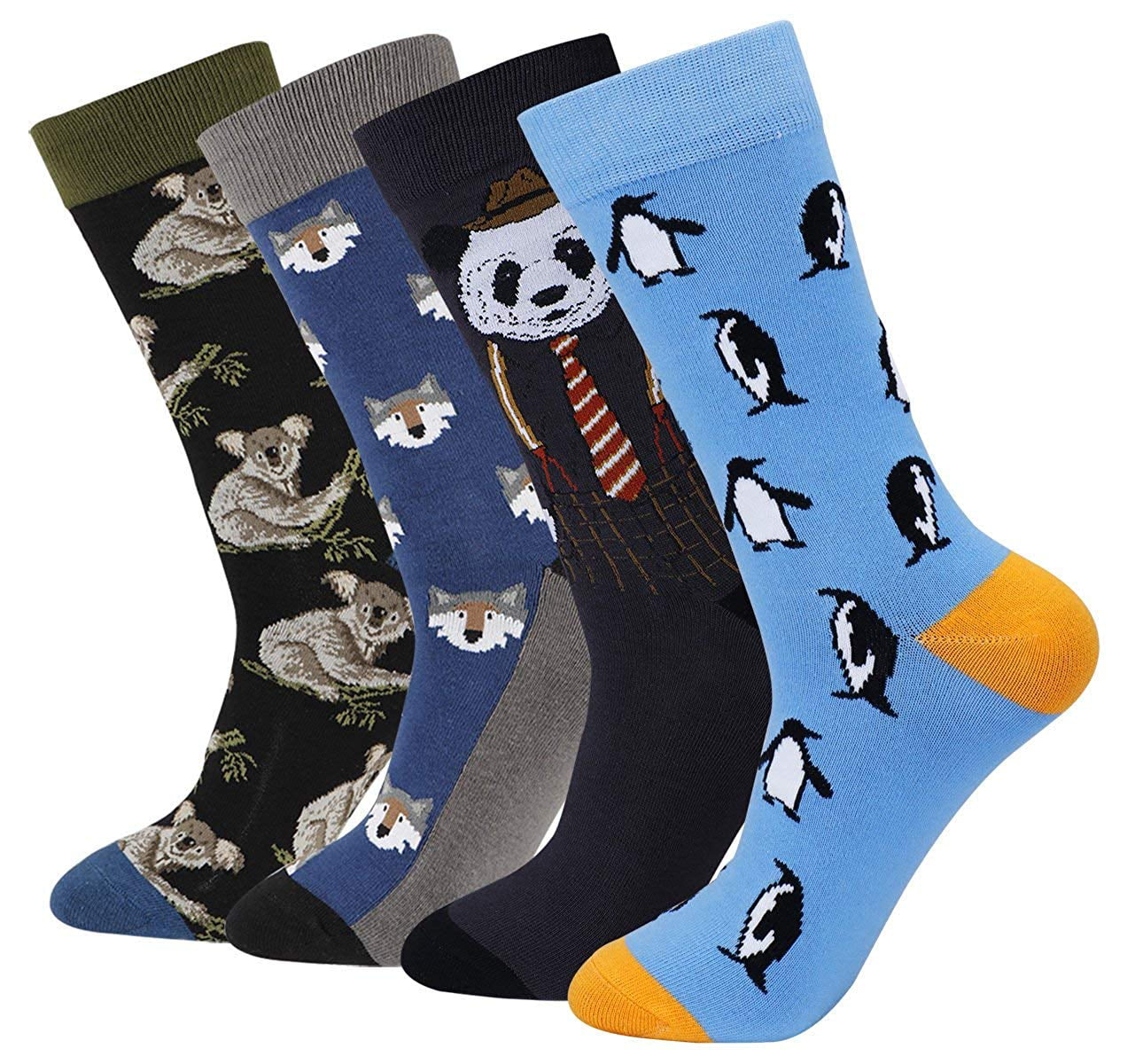 Mens Unisex Socks Funny Animal Fruit Breathable Warm Long Combed Cotton Socks 