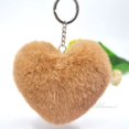 thumbnail image 1 of Fluffy pompom Keychain Gifts for Women Soft Heart Shape Pompon Fake Rabbit Key Chain Ball Car Bag Accessories Key Ring tzw, 1 of 7