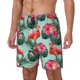 thumbnail image 1 of Balery Palm Leaves Flamingo Bañador para hombre, shorts de playa de secado rápido con entrepierna y forro de compresión-Medium, 1 of 6