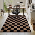 thumbnail image 5 of Janvonne Fluffy Checkered Area Rugs for Bedroom,4x6ft Soft Non Skid Easy-care Shaggy Carpets for Living Room, Dorms,Children's Room,Home Decor Aesthetics,Black and camel, 5 of 8