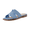 Denim, variant on Cushionaire Voyage Cutout Strap Slides for Women - Slip On Summer Flats, Comfortable and Trendy Vacation Style Sandals for Women