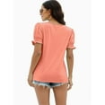 thumbnail image 3 of Women Summer Square Neck Ruffled Tops Short Sleeve Blouse Casual T-Shirt Top, 3 of 5